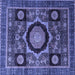 Square Machine Washable Abstract Blue Modern Rug, wshabs4150blu