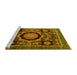 Sideview of Machine Washable Abstract Yellow Modern Rug, wshabs4150yw