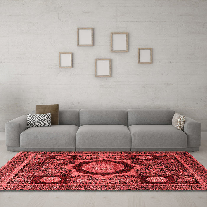 Modern Red Washable Rugs