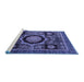 Sideview of Machine Washable Abstract Blue Modern Rug, wshabs4150blu