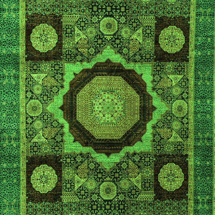Machine Washable Abstract Green Modern Area Rugs, wshabs4150grn