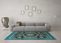 Machine Washable Abstract Light Blue Modern Rug, wshabs4150lblu