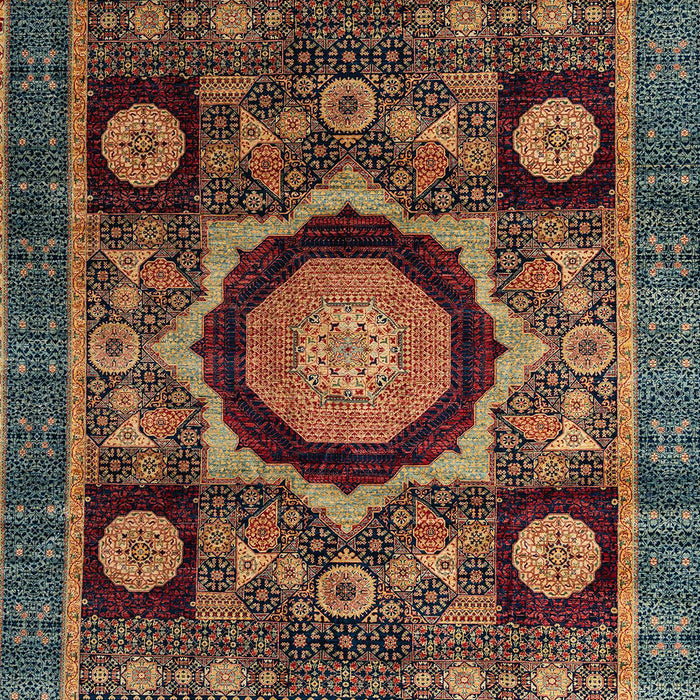 Machine Washable Abstract Night Red Rug, wshabs4150