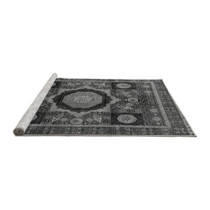 Sideview of Machine Washable Abstract Gray Modern Rug, wshabs4150gry