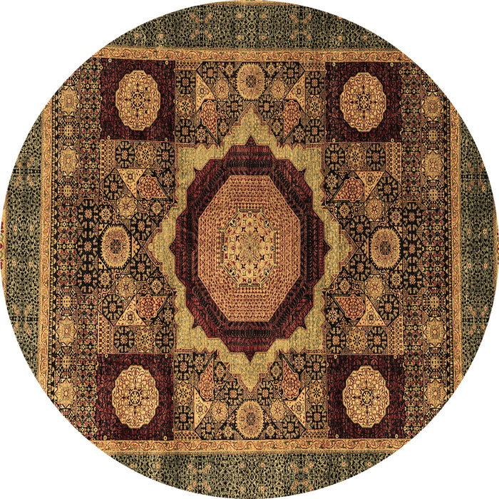 Round Machine Washable Abstract Brown Modern Rug, wshabs4150brn