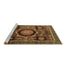 Sideview of Machine Washable Abstract Brown Modern Rug, wshabs4150brn