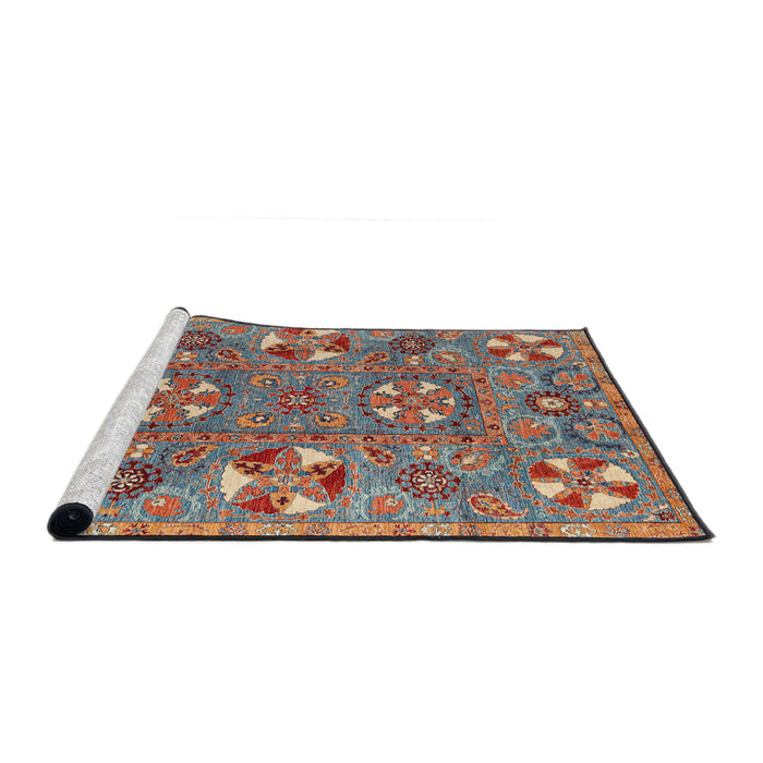 Sideview of Machine Washable Abstract Gunmetal Gray Rug, wshabs4151