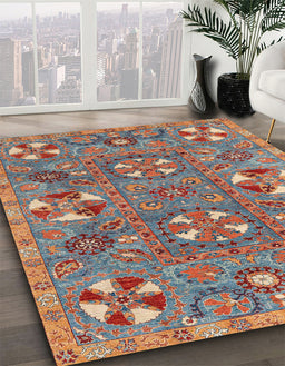 Abstract Gunmetal Gray Modern Rug in Family Room, abs4151