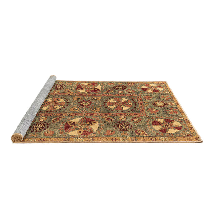 Sideview of Machine Washable Abstract Brown Modern Rug, wshabs4151brn