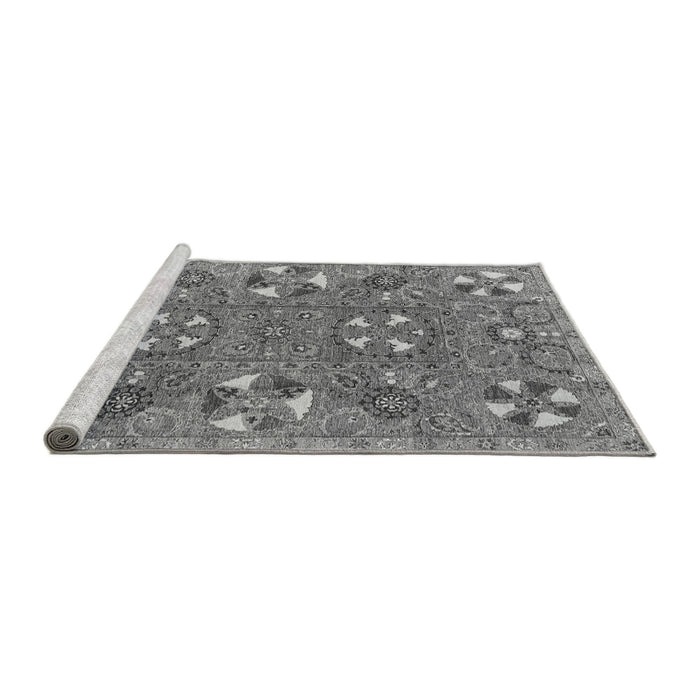 Sideview of Machine Washable Abstract Gray Modern Rug, wshabs4151gry