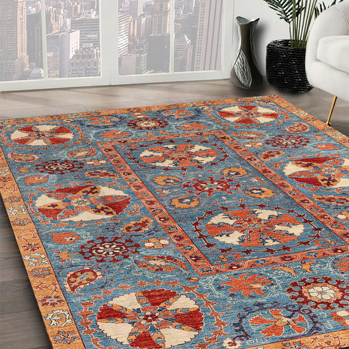 Abstract Gunmetal Gray Modern Rug in Family Room, abs4151