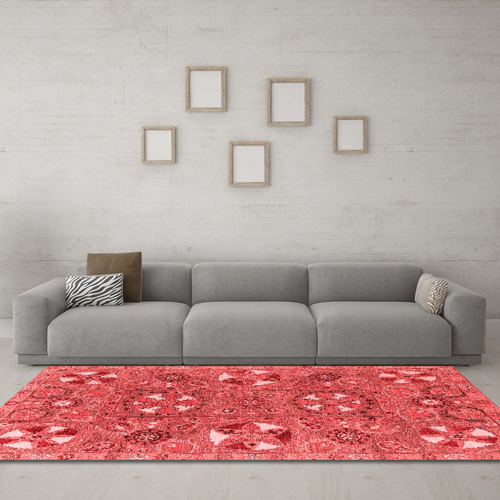 Modern Red Washable Rugs