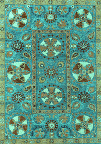 Abstract Turquoise Modern Rug, abs4151turq