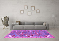 Machine Washable Abstract Purple Modern Rug, wshabs4151pur