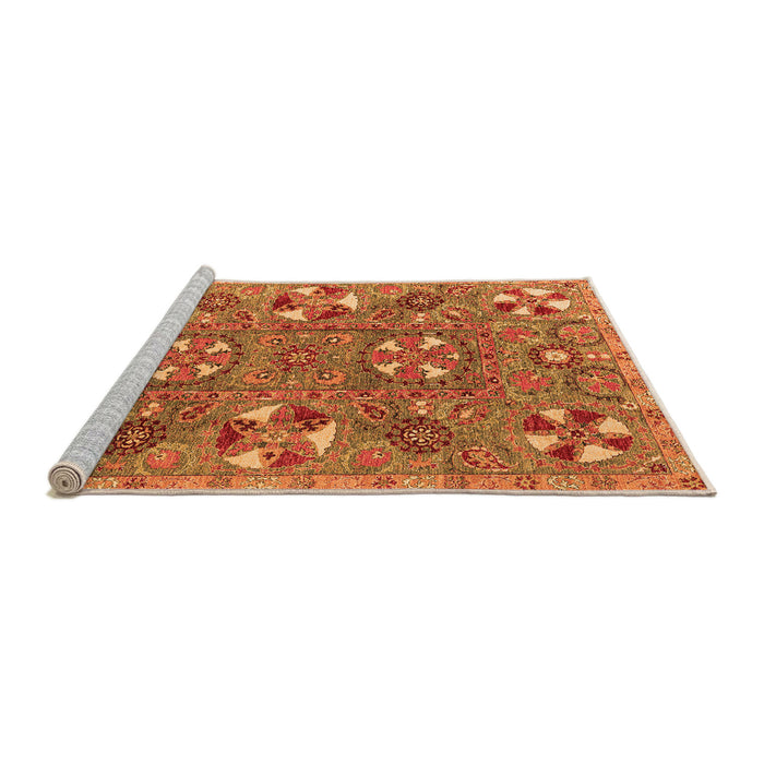 Sideview of Machine Washable Abstract Orange Modern Area Rugs, wshabs4151org