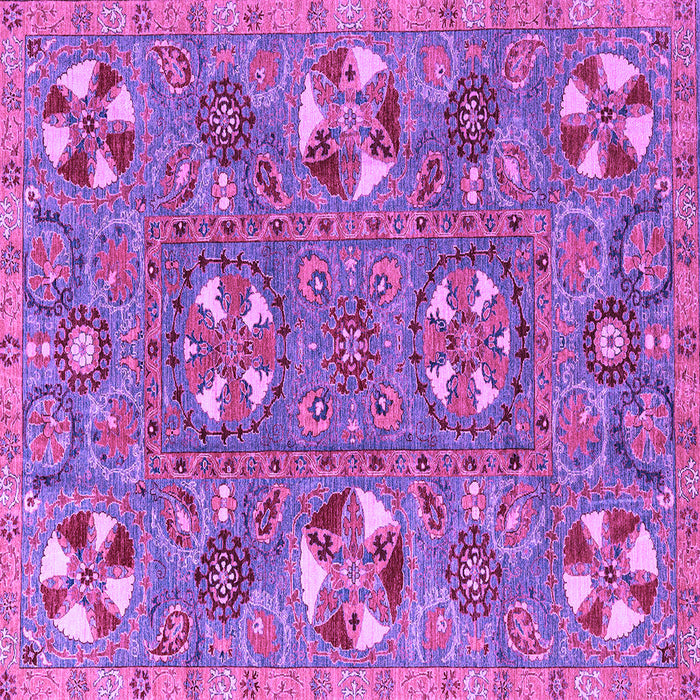 Square Machine Washable Abstract Purple Modern Area Rugs, wshabs4151pur