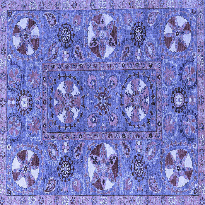 Square Abstract Blue Modern Rug, abs4151blu
