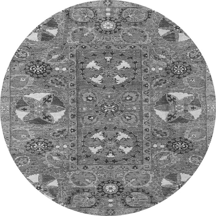 Round Abstract Gray Modern Rug, abs4151gry