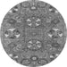 Round Abstract Gray Modern Rug, abs4151gry