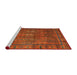 Sideview of Machine Washable Abstract Red Rug, wshabs4152