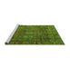 Sideview of Machine Washable Abstract Green Modern Area Rugs, wshabs4152grn