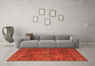 Machine Washable Abstract Orange Modern Area Rugs in a Living Room, wshabs4152org