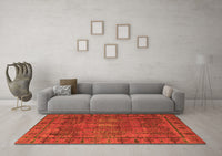 Machine Washable Abstract Orange Modern Rug, wshabs4152org