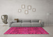 Machine Washable Abstract Pink Modern Rug in a Living Room, wshabs4152pnk