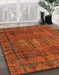 Machine Washable Abstract Red Rug in a Family Room, wshabs4152