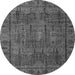 Round Abstract Gray Modern Rug, abs4152gry