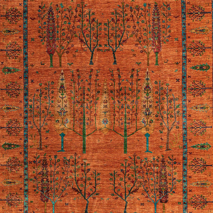 Machine Washable Abstract Red Rug, wshabs4152