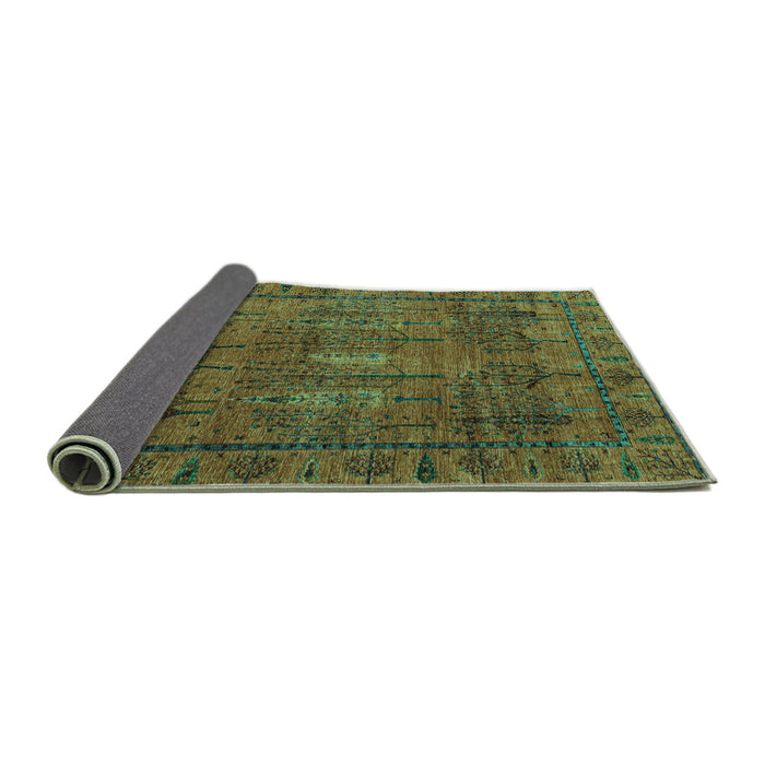 Sideview of Abstract Turquoise Modern Rug, abs4152turq