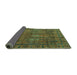 Sideview of Abstract Turquoise Modern Rug, abs4152turq