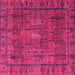 Square Abstract Pink Modern Rug, abs4152pnk