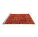 Sideview of Machine Washable Abstract Orange Modern Area Rugs, wshabs4152org