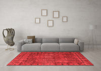 Machine Washable Abstract Red Modern Rug, wshabs4152red