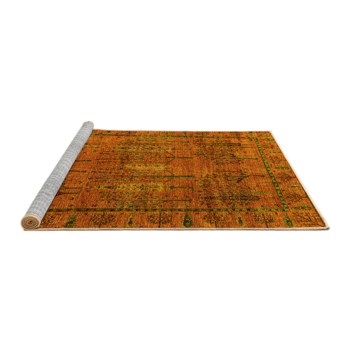Sideview of Machine Washable Abstract Yellow Modern Rug, wshabs4152yw