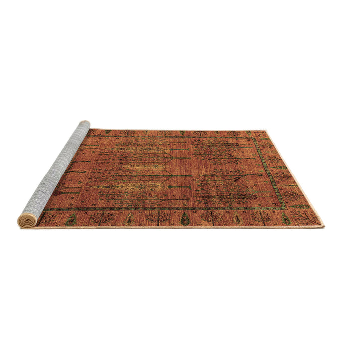 Sideview of Machine Washable Abstract Brown Modern Rug, wshabs4152brn
