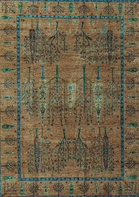 Abstract Light Blue Modern Rug, abs4152lblu