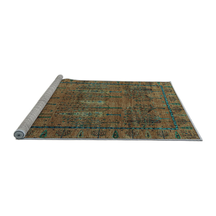 Sideview of Machine Washable Abstract Light Blue Modern Rug, wshabs4152lblu