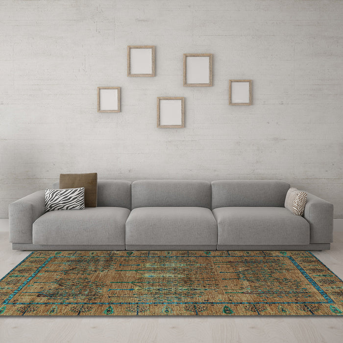 Machine Washable Abstract Light Blue Modern Rug in a Living Room, wshabs4152lblu