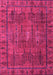 Machine Washable Abstract Pink Modern Rug, wshabs4152pnk