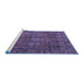 Sideview of Machine Washable Abstract Blue Modern Rug, wshabs4152blu