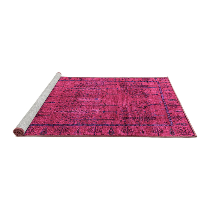 Sideview of Machine Washable Abstract Pink Modern Rug, wshabs4152pnk