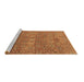 Sideview of Machine Washable Abstract Brown Modern Rug, wshabs4153brn