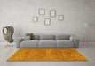 Machine Washable Abstract Yellow Modern Rug in a Living Room, wshabs4153yw