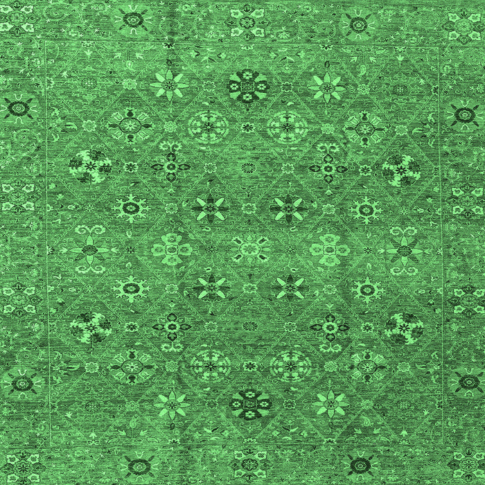 Square Abstract Emerald Green Modern Rug, abs4153emgrn