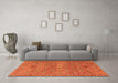 Machine Washable Abstract Orange Modern Area Rugs in a Living Room, wshabs4153org