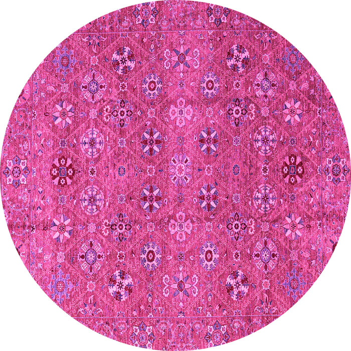 Round Abstract Pink Modern Rug, abs4153pnk