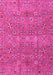 Machine Washable Abstract Pink Modern Rug, wshabs4153pnk